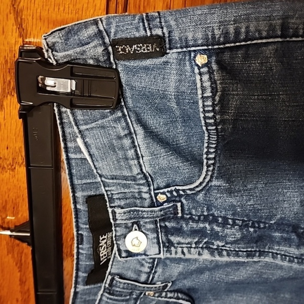 Versace Blue Straight Leg Jeans - Picture 3 of 15